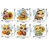 6Pcs Bee DIY Diamond Painting Kits Garden Stakes Diamond Art Kits Garden Decor