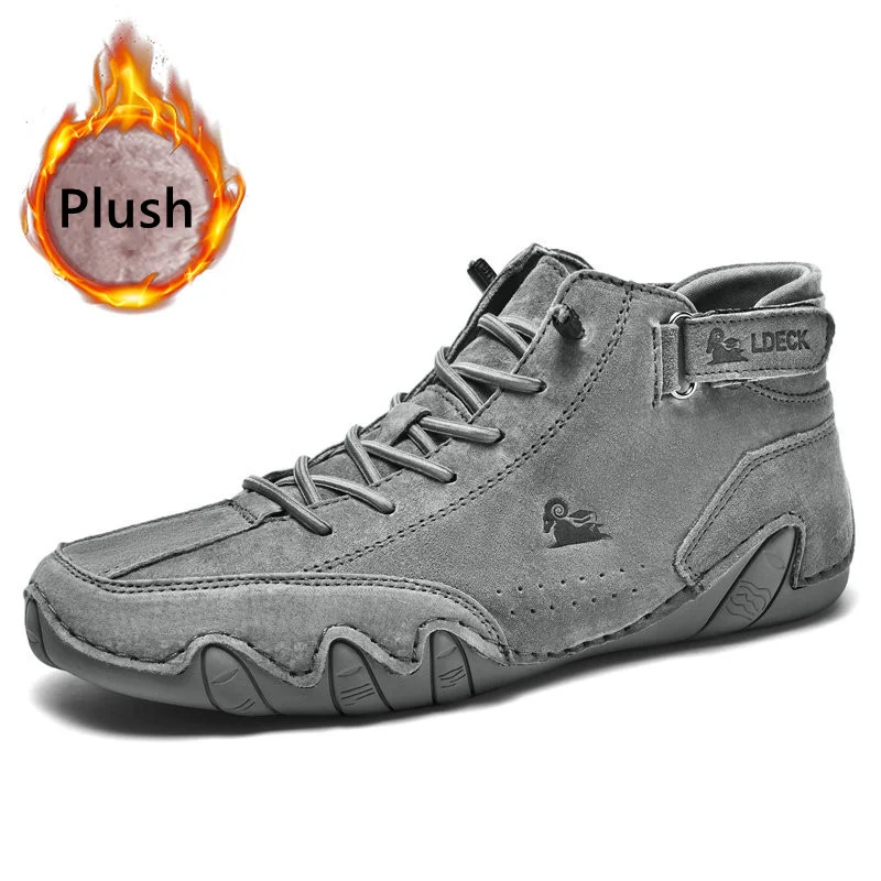 🔥HOT SALE🎁--60% OFF 🎉Waterproof Boots Comfortable For Winter .Unisex Handmade Suede Velcro High Boots