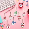 8PCS Diamond Painting Snowman Keychains Pendant