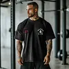 Retro Hell Gym Flame Skull Graphics Washed T-shirt by Inlyline