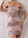Tasseled Empire Off-The-Shoulder Mini Dress