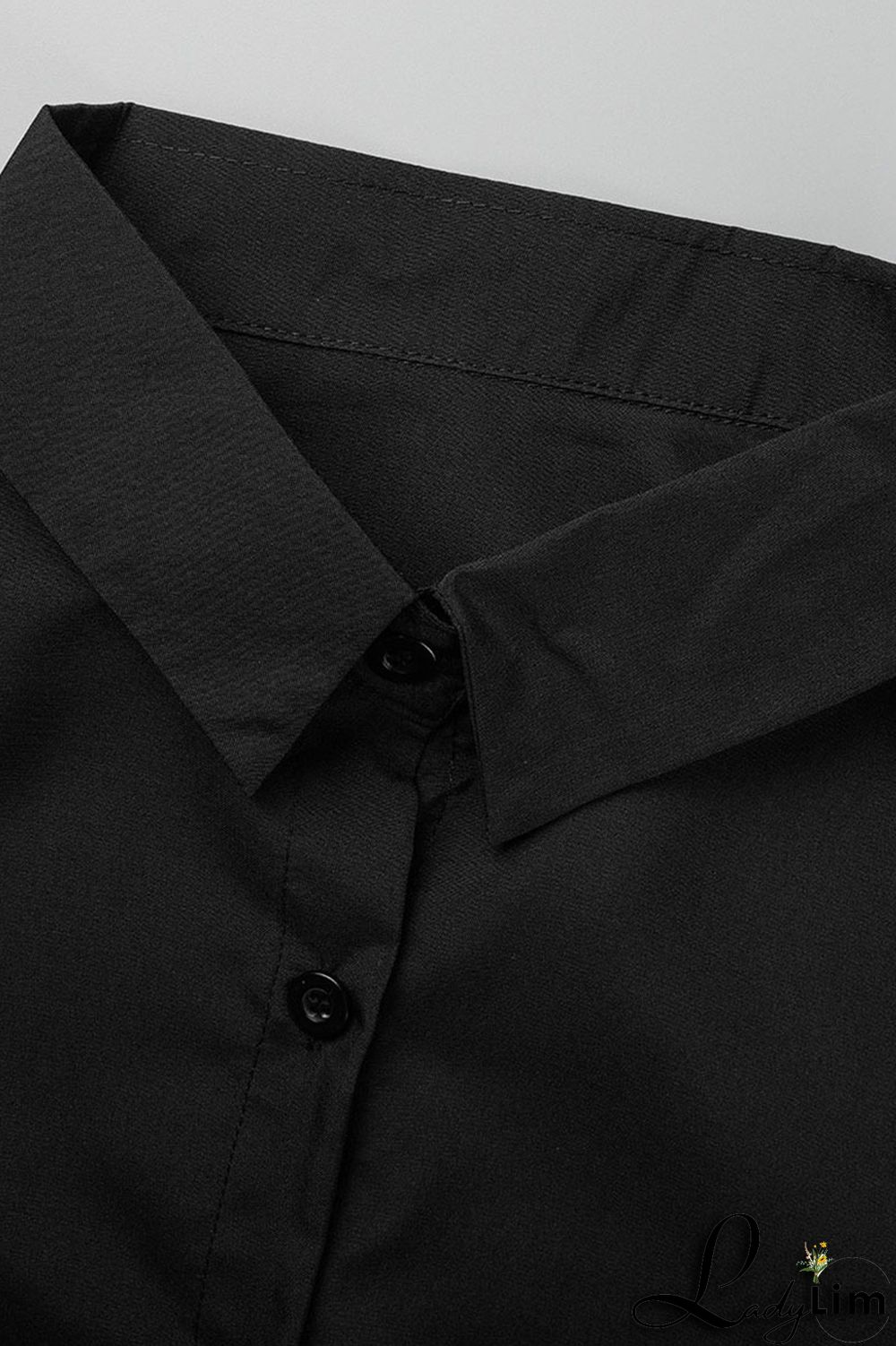 White Casual Solid Patchwork Buckle Asymmetrical Turndown Collar Tops