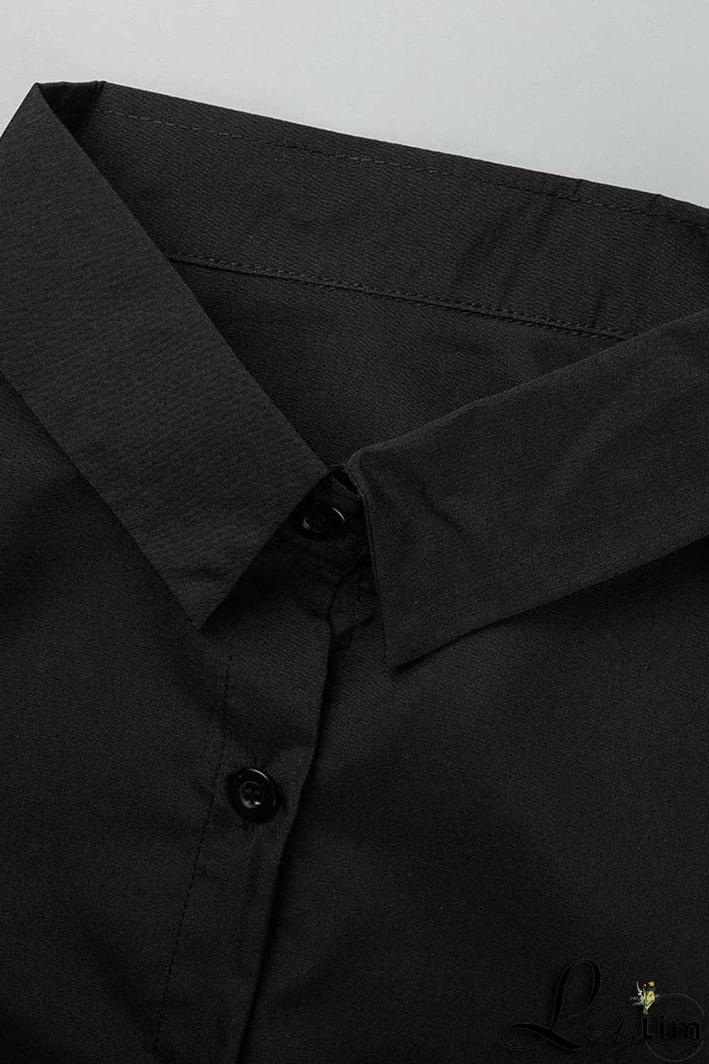 White Casual Solid Patchwork Buckle Asymmetrical Turndown Collar Tops