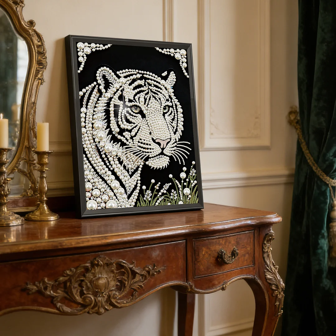 Tiger Special Shaped 5D DIY Partial Drill Diamond Painting Kit Home Art 30x40cm