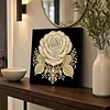 DIY Pearl Painting Rose for Home Wall Decor with Frame(30x30cm)
