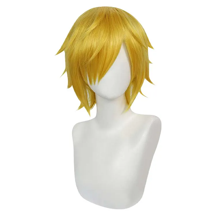 One Piece Sanji Yellow Wigs Cosplay Accessories Halloween Carnival Props