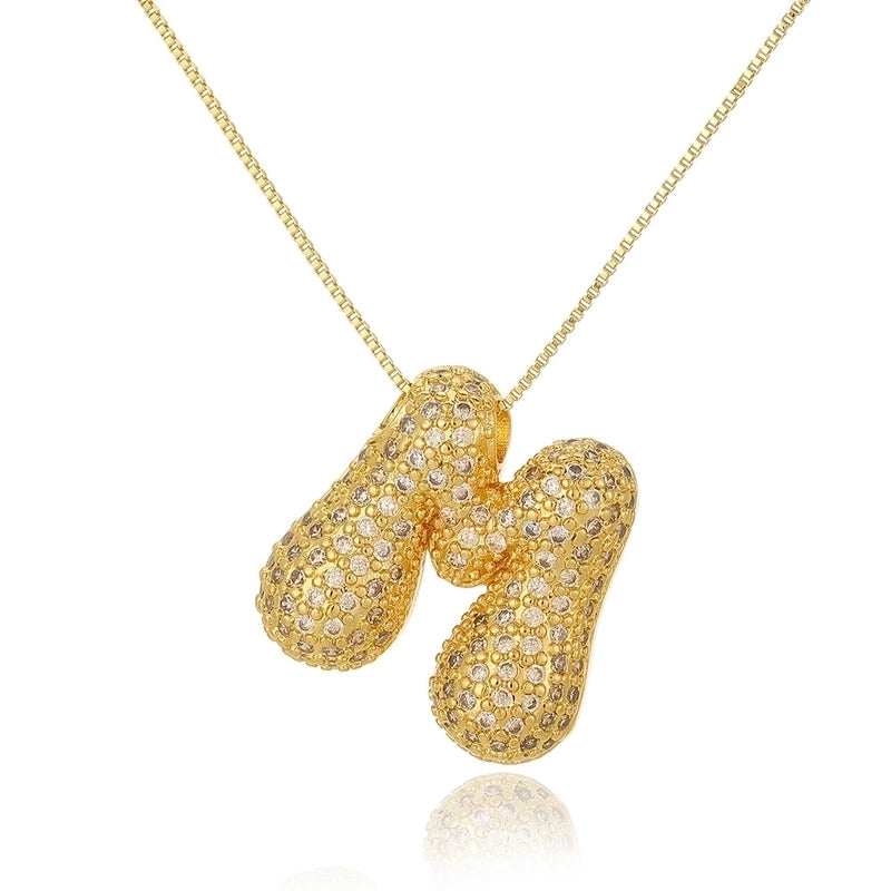 Copper Plating Letter Pendant Necklace