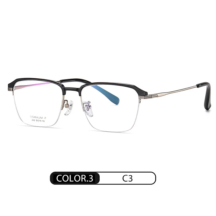 New Pure Titanium Glasses Frame Optical Eyeglasses with Recipe Men Semi-Rimless Male Prescription Spectacles Quality