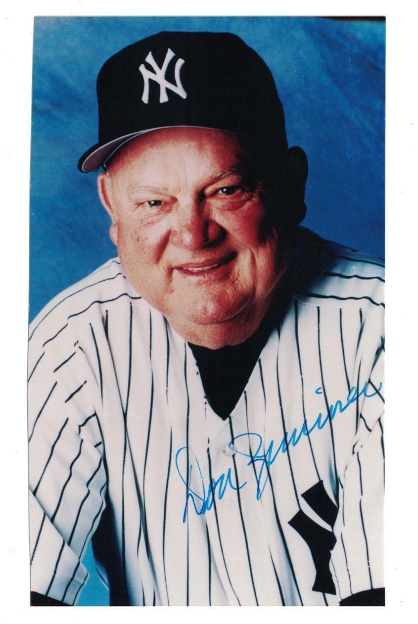 Don Zimmer Signed Autographed 3 5/8 x 6 Photo Poster painting NY Yankees