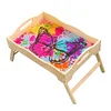 DIY Diamond Painting Wooden Tray Food Tray  with Folding Legs Living Room Decoration Donut Wooden Tray Kit (Butterfly)