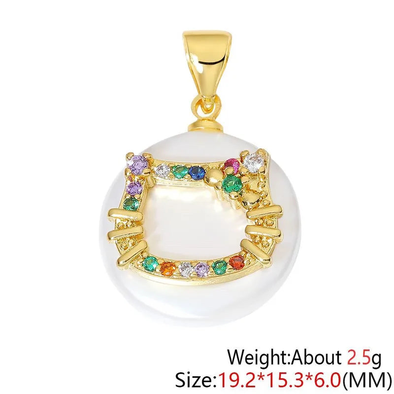 1 Piece 15.3*19.2mm Copper Zircon Heart Shape Eye Crab Pendant Jewelry Accessories