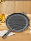 28cm Iron Ribbed Frying Pan Nonstick Handles Saucepan Pancake Skillet Household