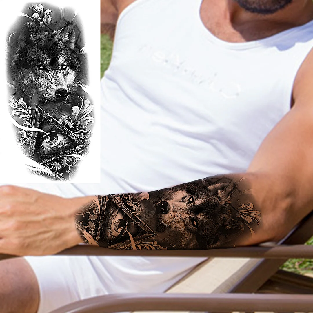 Sdrawing Rose Flower Temporary Tattoos For Women Adults Realistic Vampire Wolf Scary Snake Crown Fake Tattoo Sticker Arm Tatoos