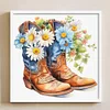(Multi-Style) Flowers Boots And Cowboy Hat-11CT Stamped Cross Stitch 40*40cm/15.75*15.75in