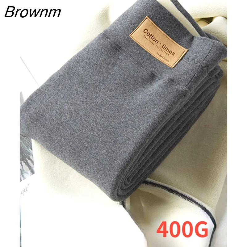Brownm Women's Winter Leggings Slimming Velvet  Skinny Thick Warm Stretchy Leggings for Women Thermal Pants Grey Tight Leggings 2023
