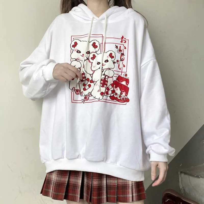 Cartoon Print Casual Hoodie