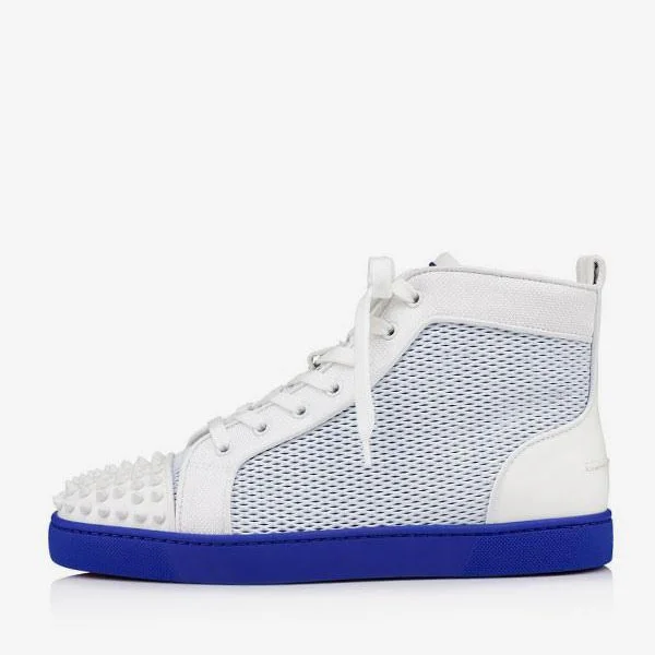 Merumote Gentleman's High Top Sneakers Red bottom Sneakers Rivet Shoes-MERUMOTE