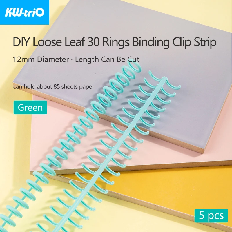 5pcs 30 Hole Loose-leaf Plastic Binding Ring Spring Spiral Rings for 30 Holes A4 A5 A6 Paper Notebook Stationery Office Supplies