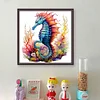 >SALE<Full Embroidery Eco-cotton Thread 14CT Printed Sea Horse Cross Stitch Kit40x40cm