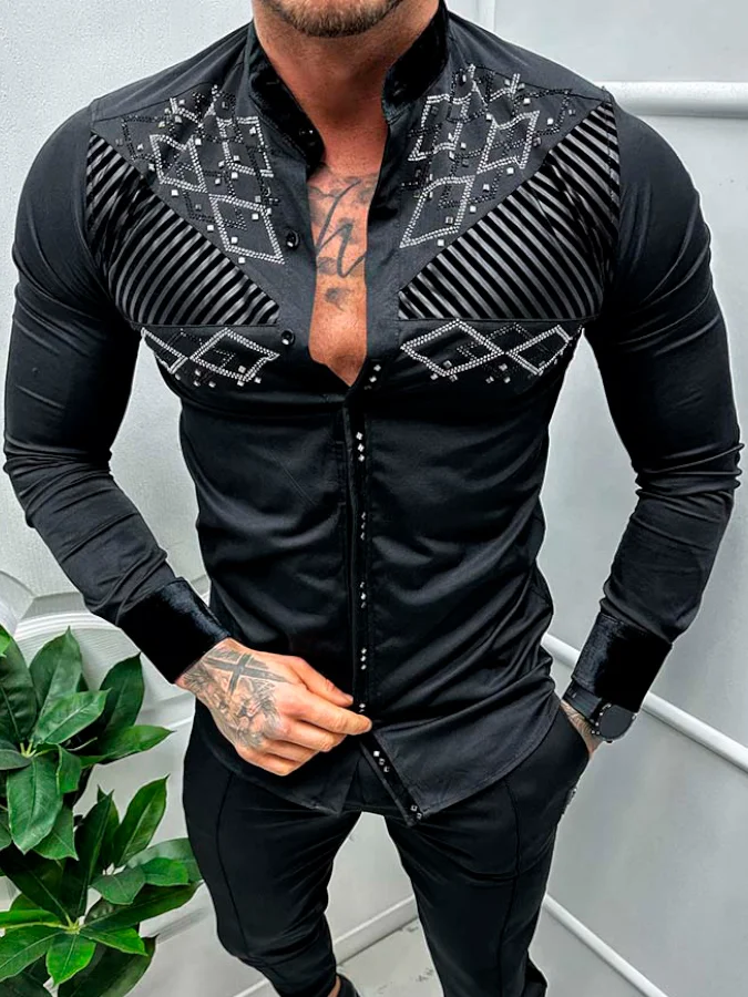 Elegant Black Long Sleeve Shirt