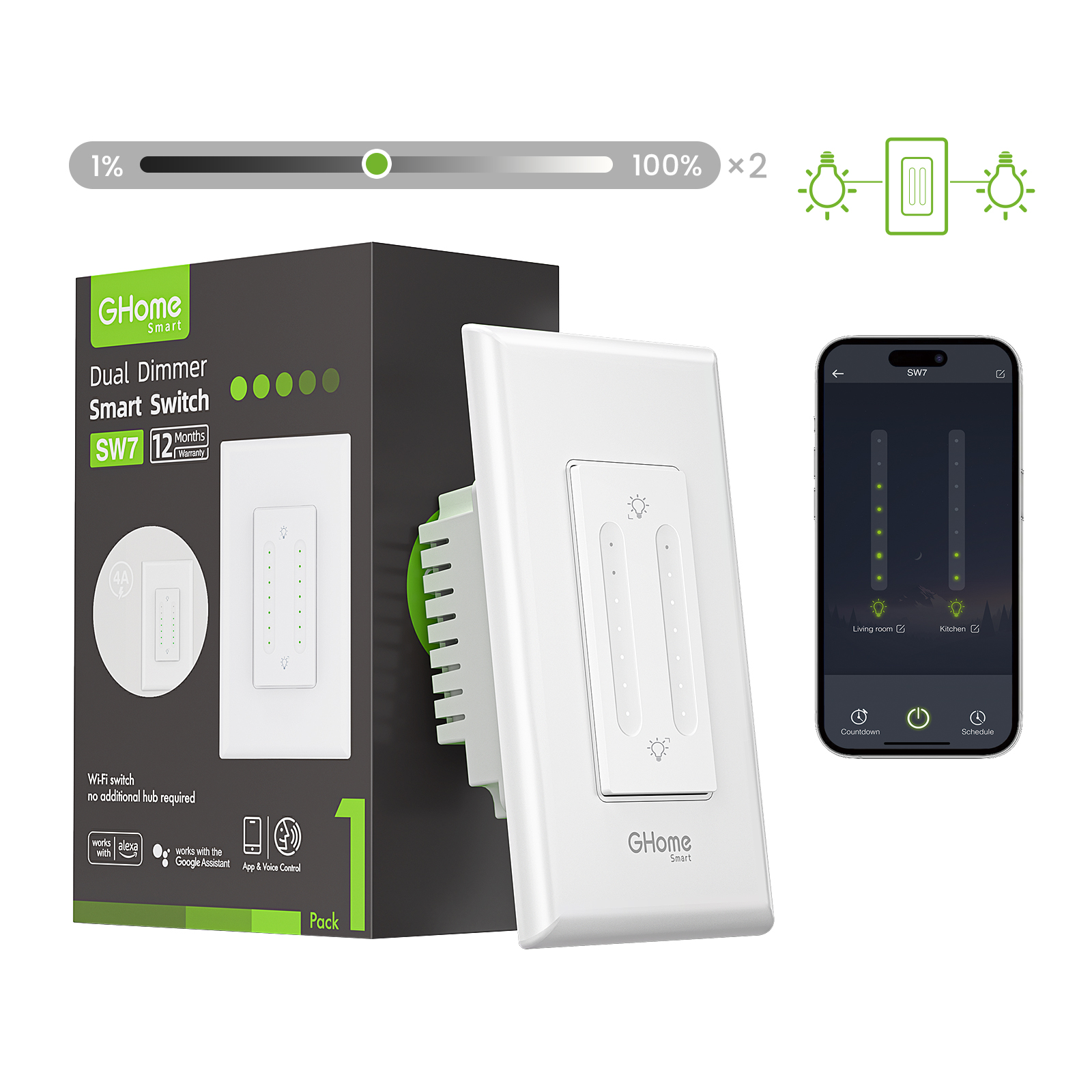 Smart Dual Dimmer Switch SW7