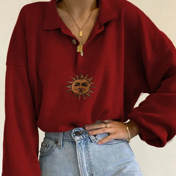 Sun Print Long Sleeve Sweatshirt