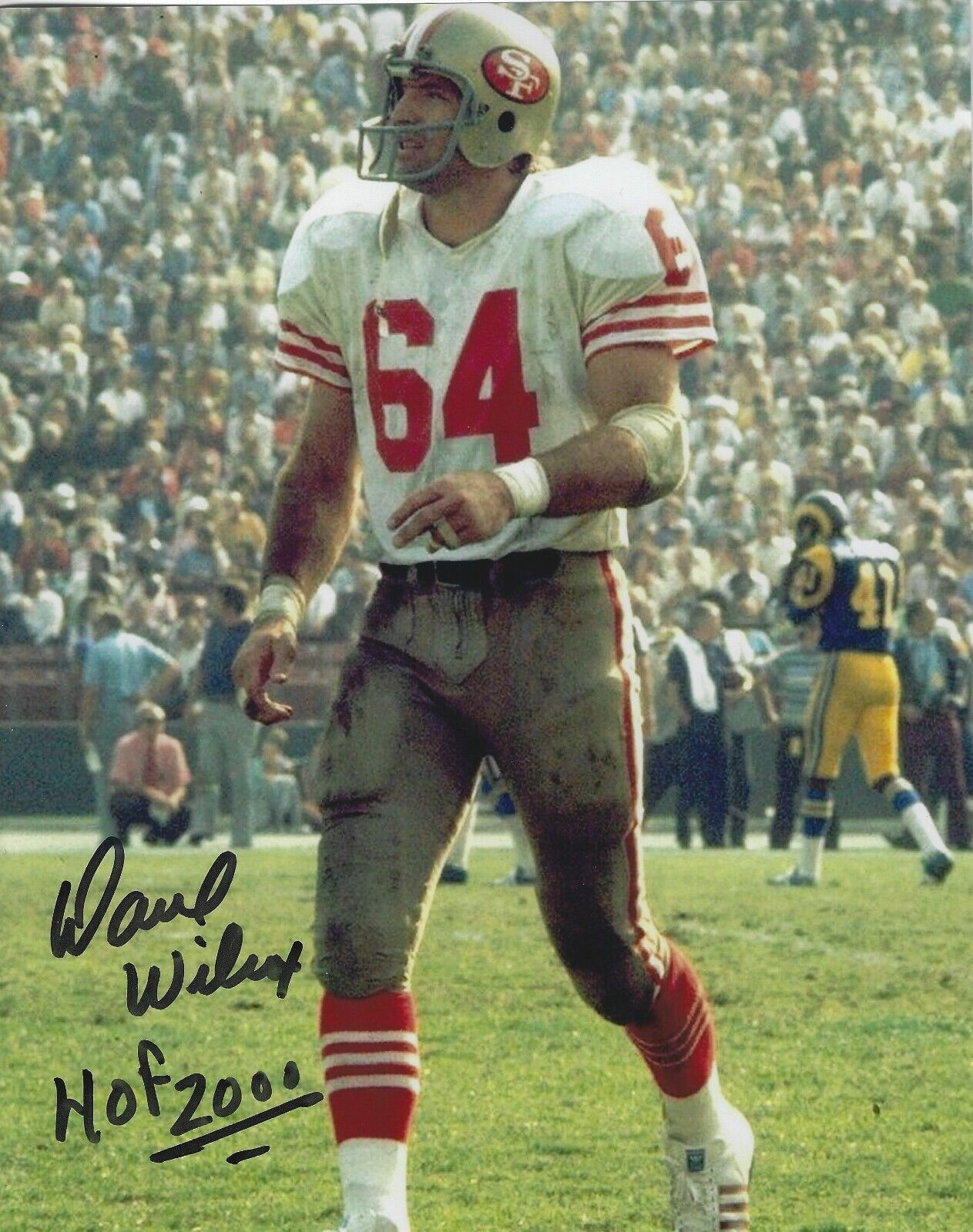 Signed 8x10 DAVE WILCOX San Francisco 48ers Autographed Photo Poster painting - w/ COA