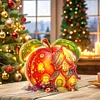 (US Local)Double Sided Special Shape Apple House Diamond Painting LED Light Ornaments