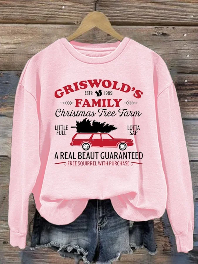 Women's Griswold's Family Christmas Tree Farm Print Sweatshirt