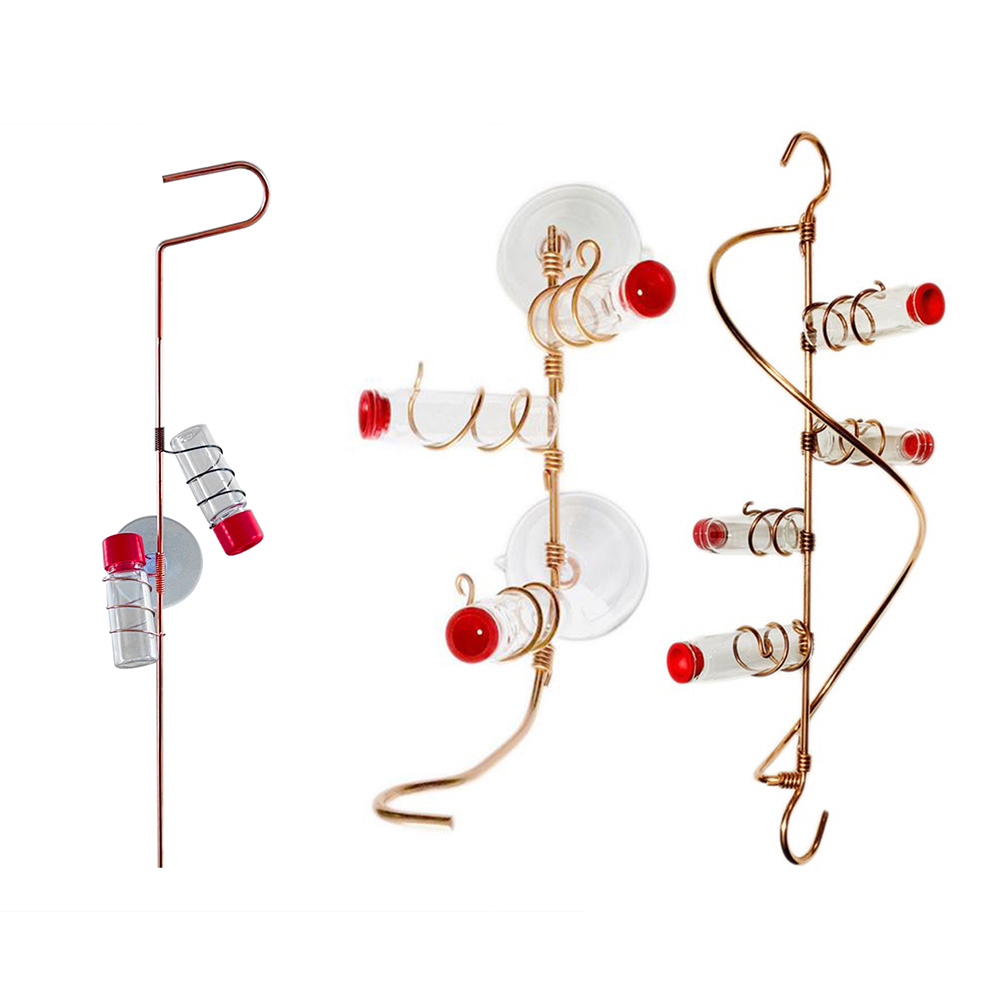 

Copper Wire Hummingbird Feeder with Suction Cup Garden Birds Feeding Bottle, 501 Original