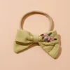 Cute Embroidery Flower Bowknot Hair Head Bands for Babies