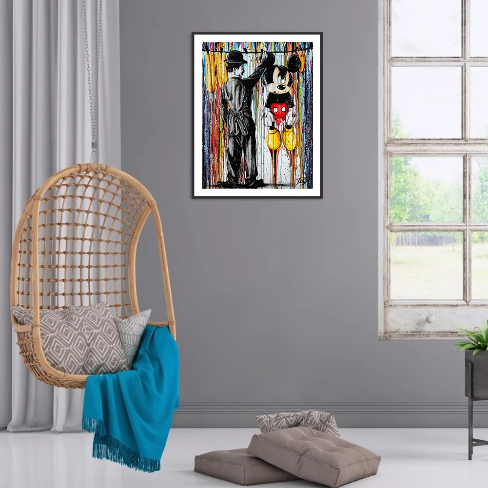 Full Round Diamond Painting 30*40cm - Chaplin And Mickey