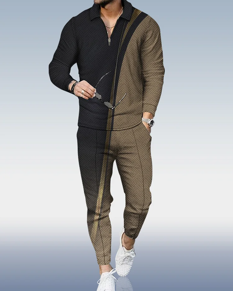 Men's Casual Personality Polo Suit 105