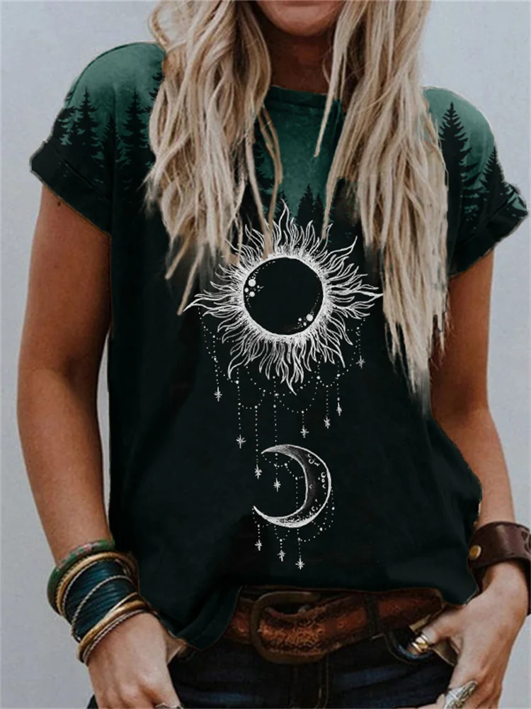 Sun & Moon Totem Forest T Shirt