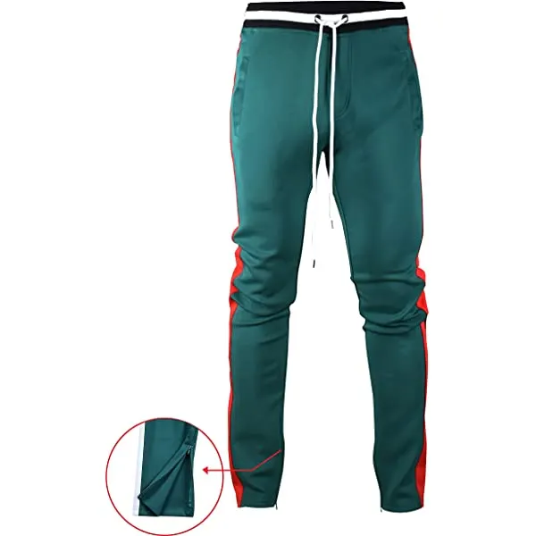 Screenshotbrand Mens Hip Hop Premium Slim Fit Track Pants - Athletic Jogger Bottom with Side Taping 6X-Large S41700-black