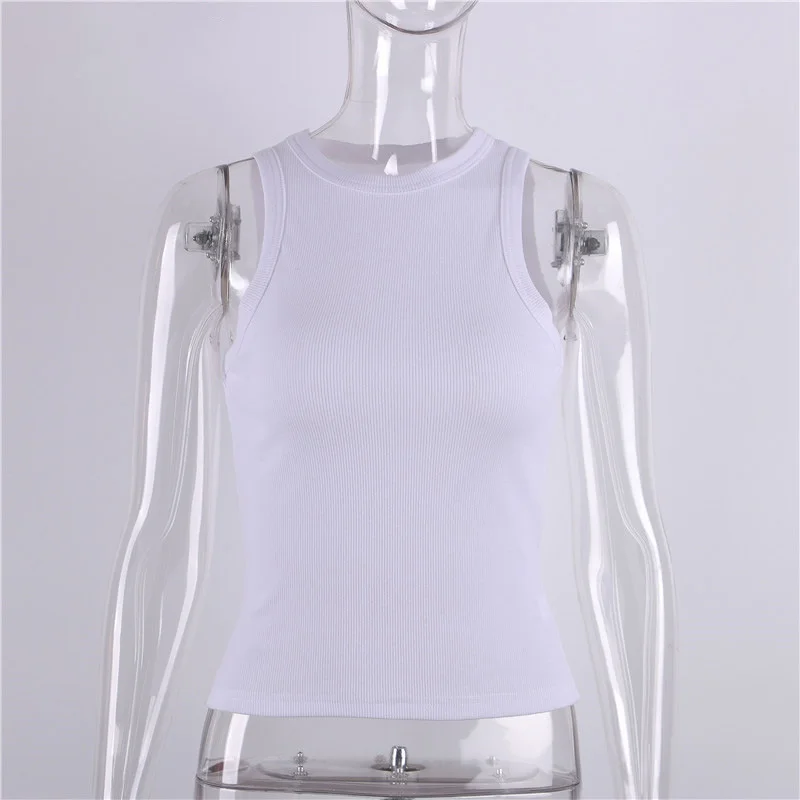 Brownm Brownm New Slim Rib Sleeveless T-Shirt Jacket Female Short Sexy Slim Vest
