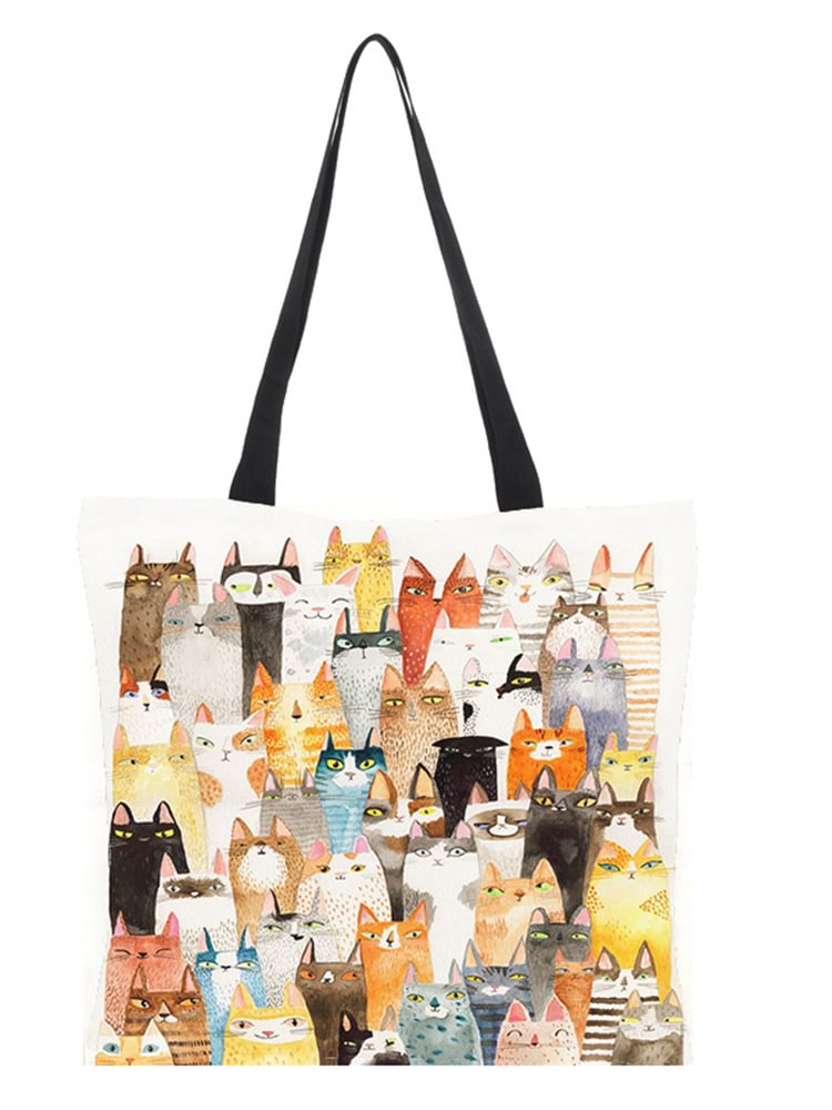 Comstylish Lovely Cats Graphic Cloth Shoulder Bag