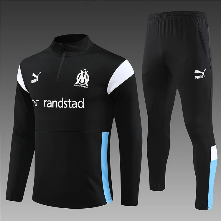 2023-24 Marseille Black Half-zip Training Jersey