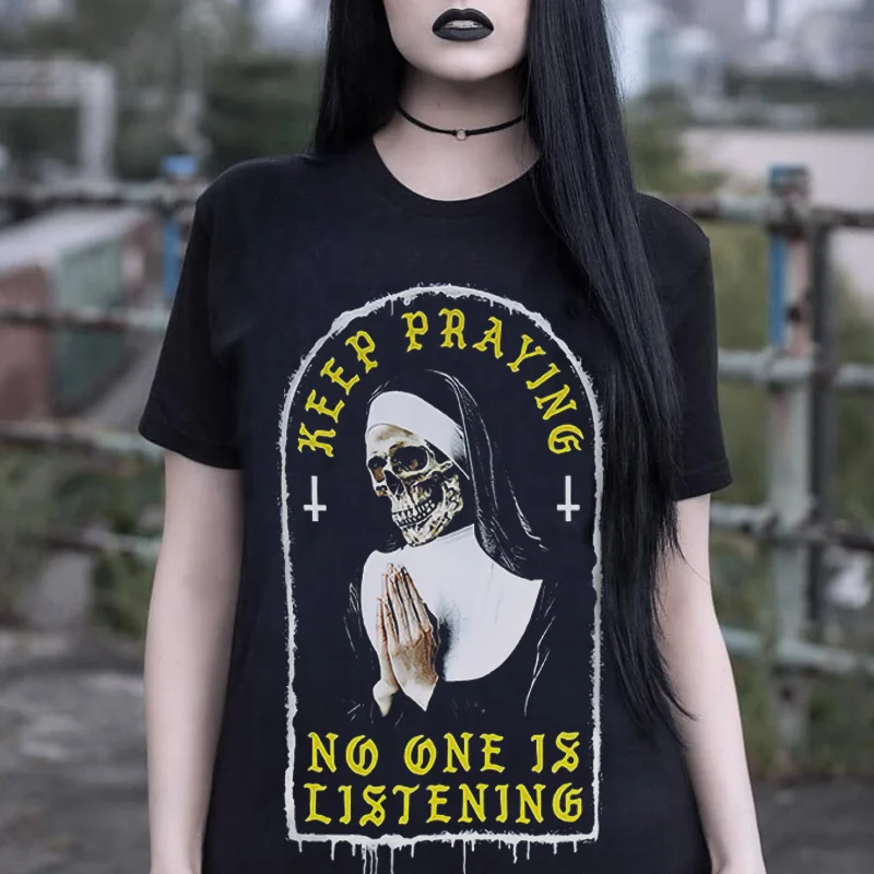 Keep Praying Printed Casual Women T-shirt -  