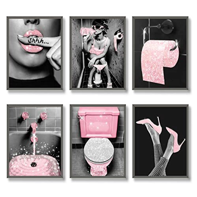 Casual Portrait High Heel Canvas Painting Wall Art