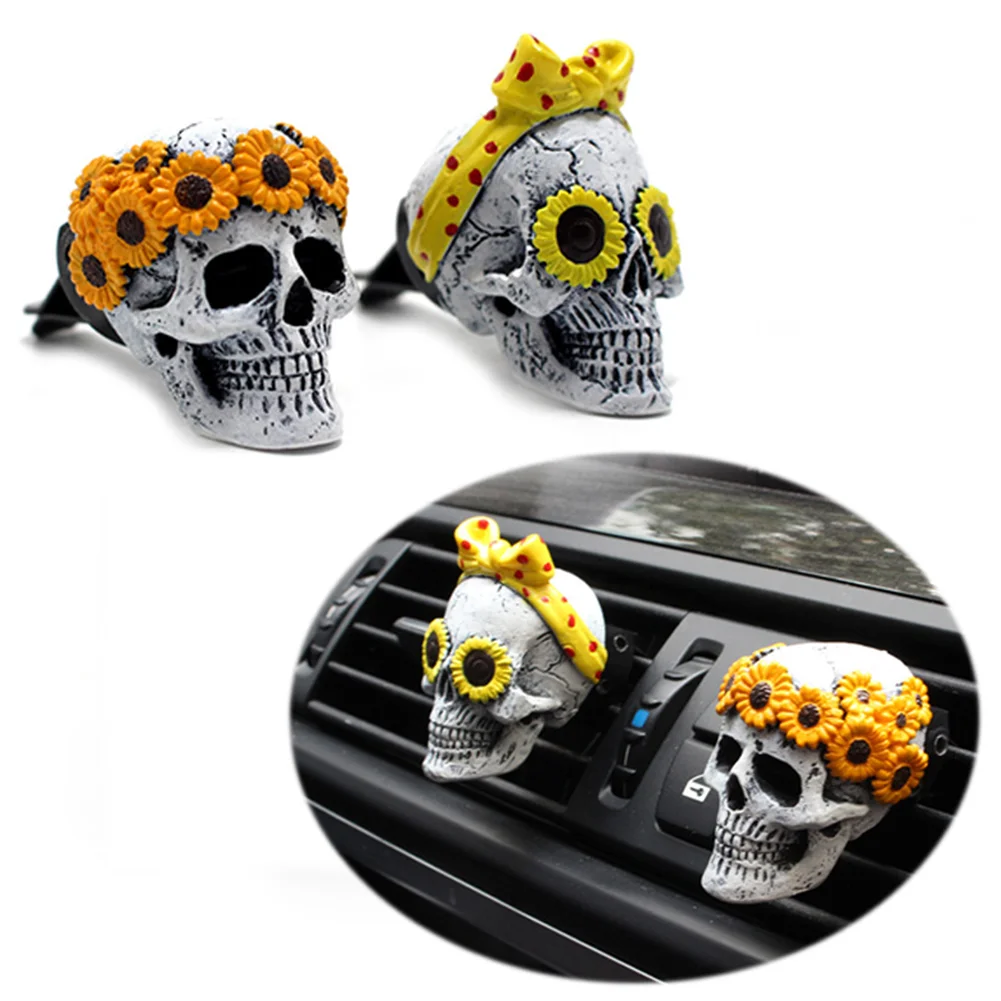Ghost Head Aromatherapy Set Car Interior Air Vent Skull Smell Diffuser Clip