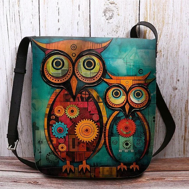 Style & Comfort for Mature Women Women's Owl Print Crossbody Bag