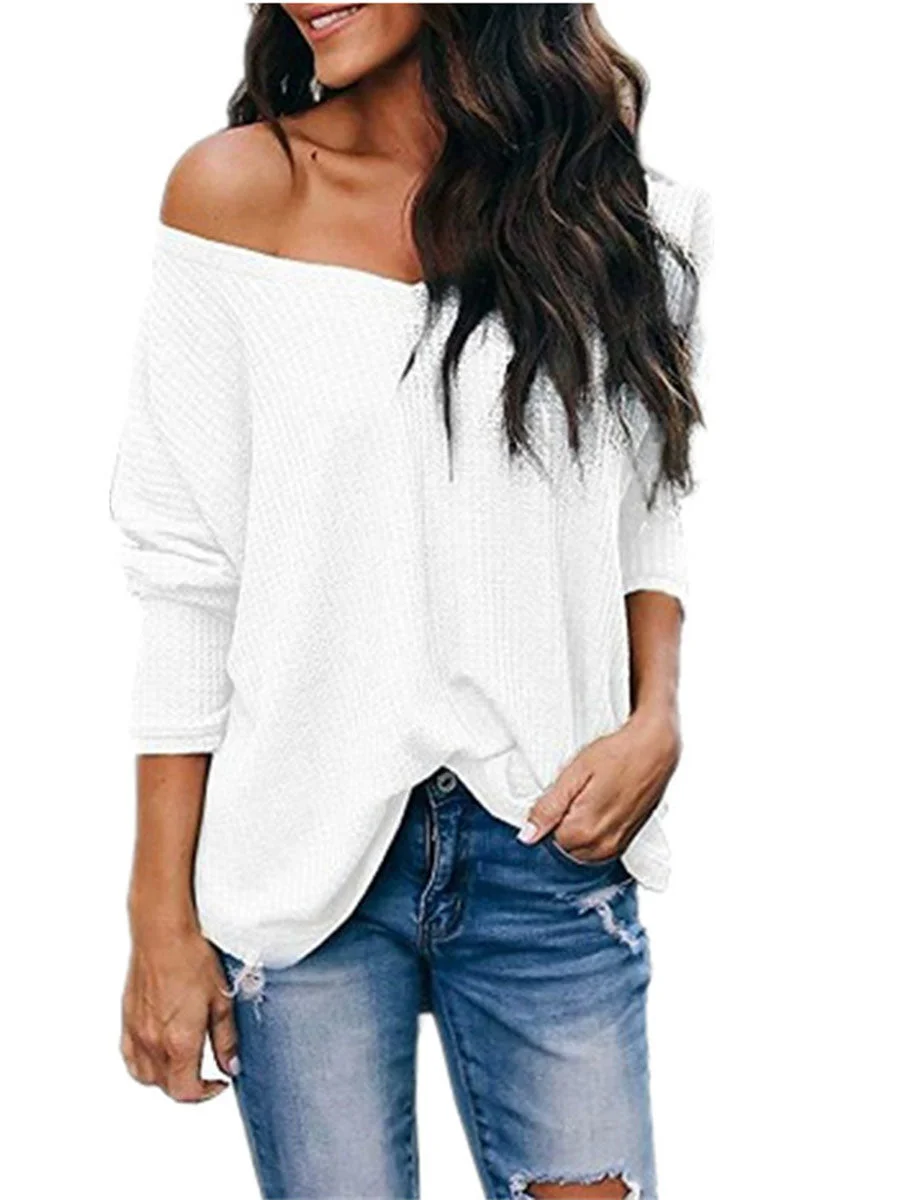 V-Neck Solid Color T-shirt