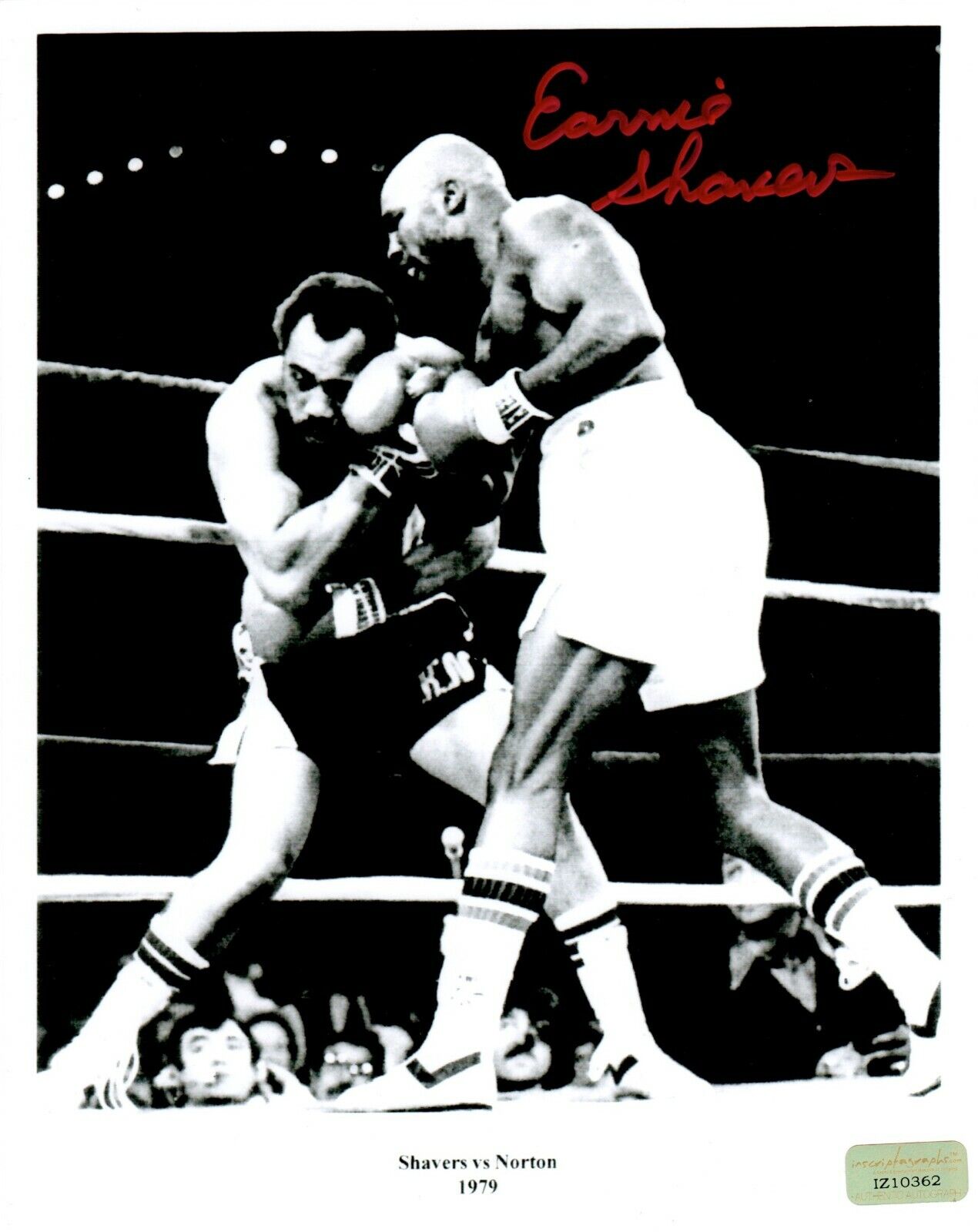 Earnie Shavers Signed 8x10 Photo Poster painting vs. Ken Norton COA Inscriptagraphs Autograph