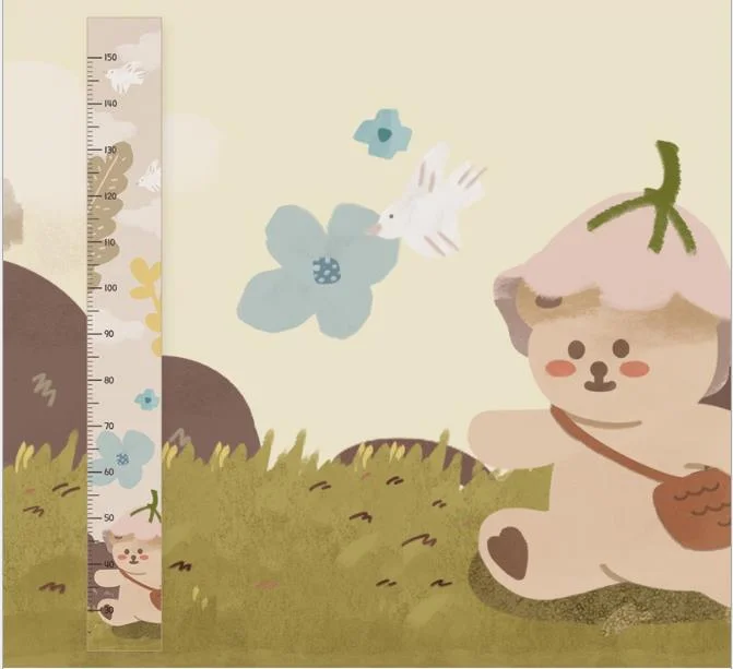 INS Canvas Baby Height Measure Ruler Wall Stickers Children Growth Chart Record Kids Room Decoration Hanging Rulers Photo Props