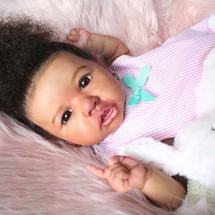 African American 12'' Handmade Cruz Reborn Baby Doll Girl Lifelike Baby Doll Poseable and Weighted by Creativegiftss® -Creativegiftss® - [product_tag] Creativegiftss.com