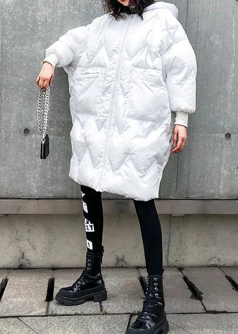 Fine oversized winter coats hooded zippered Parkas for women