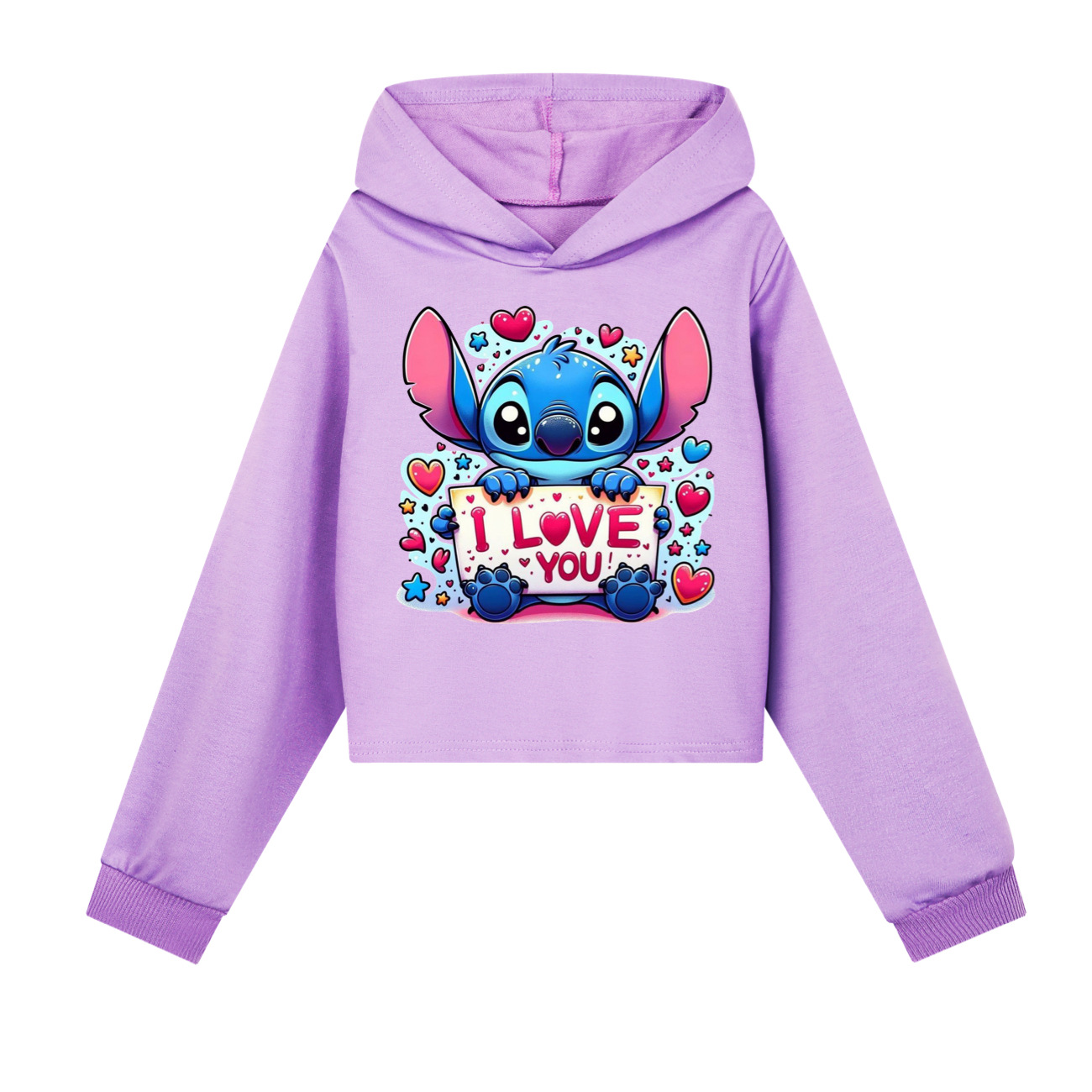 Stitch-Inspired Girls' Short Hoodie & Casual Long Pants Set 3662 - Fun & Stylish Outfit for Little Fans -Mayoulove