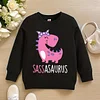 Kid Baby Girl Cute Sassy Dinosaur Graphic Print Sweatshirt