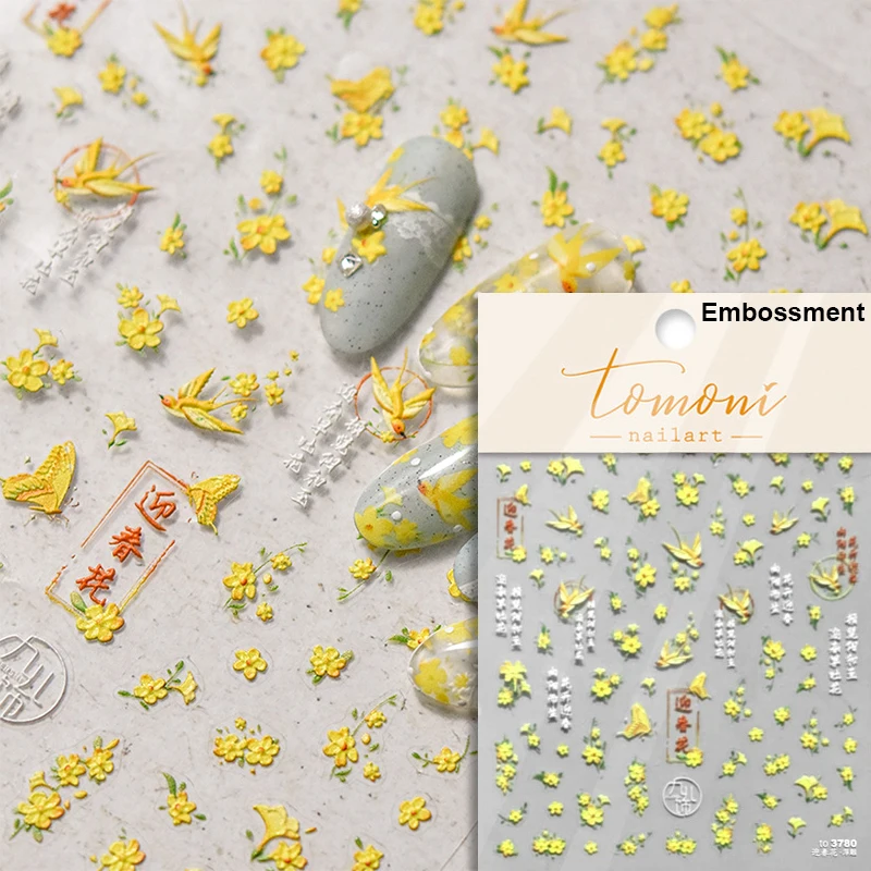 Elinlin Chic Summer Nails – Colorful Flower Swallow Pearl Nail Art Stickers for Trendy Manicures  